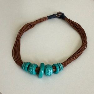 Turquoise Ceramic bead necklace